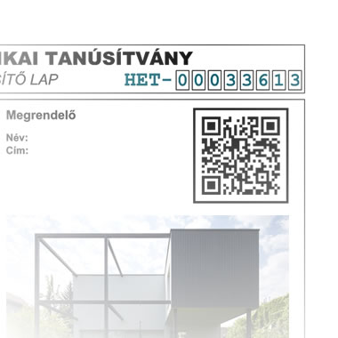 HET szám és QR kód minta