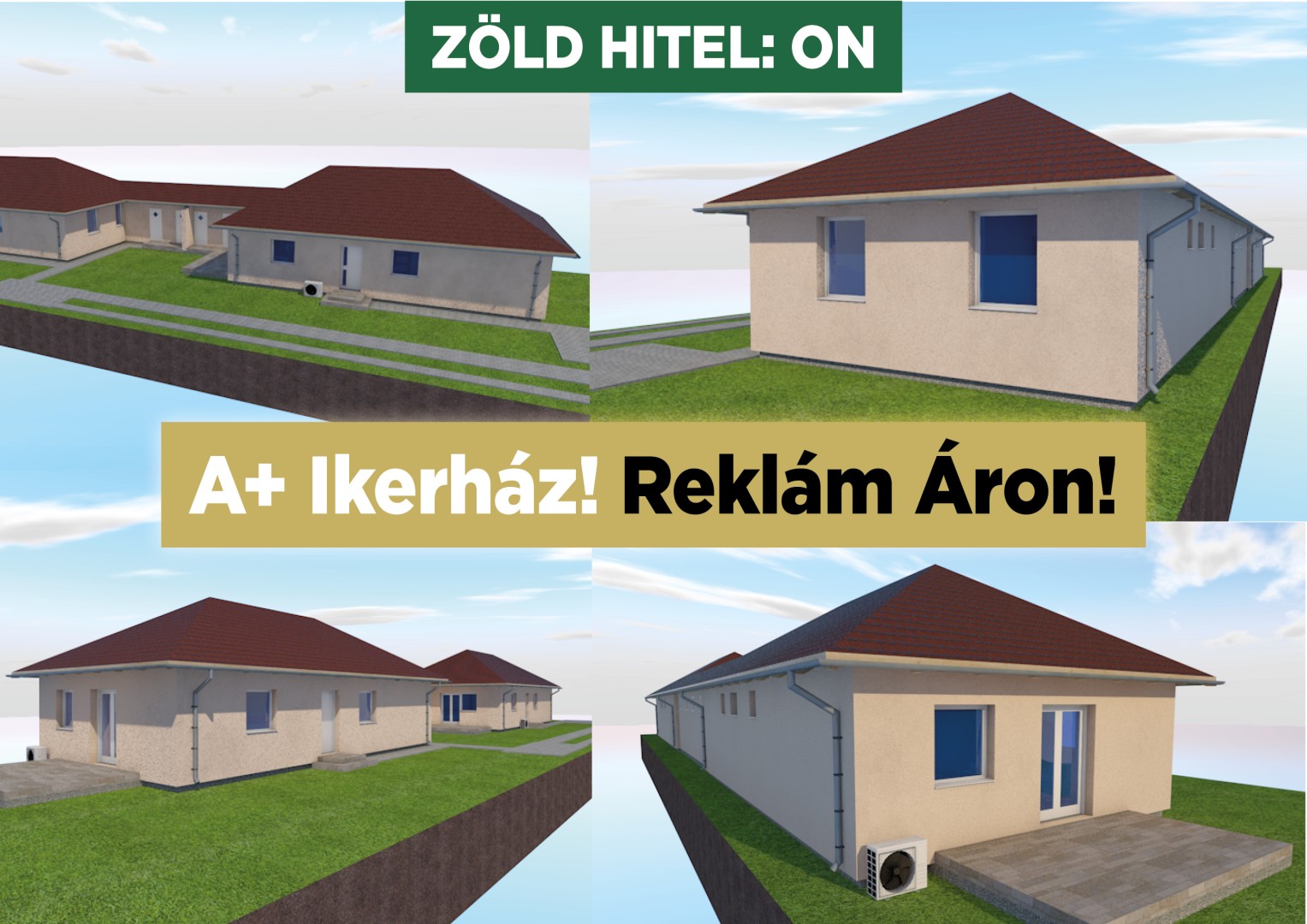 Eladó Kiskunlacházán kiváló ár-érték arányú Új építésű ENERGIATAKARÉKOS Ikerház!